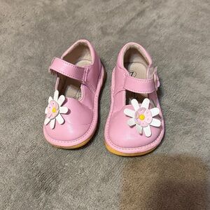 Charming Pink Baby Walker Shoes with Floral Accent
